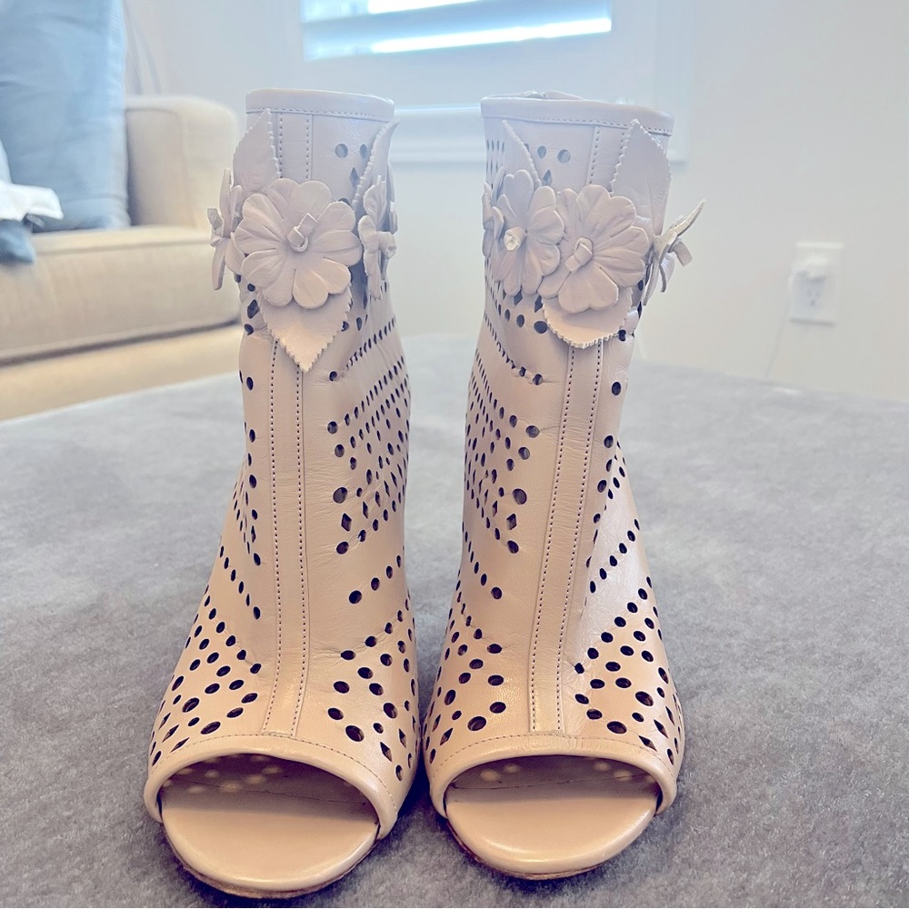 Valentino Peep Toe Stiletto Ankle Boots - Picture 5 of 11